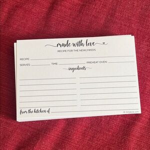 Recipe Cards for Newlyweds